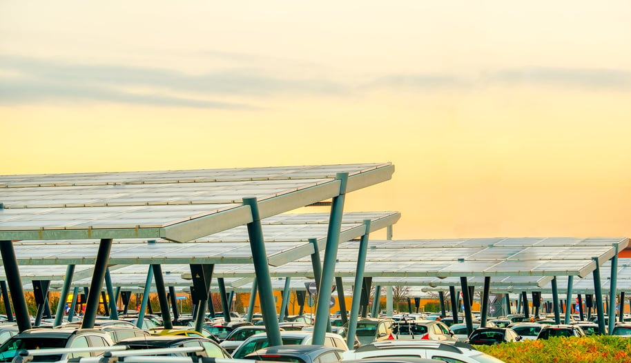 Solar panel parking canopy